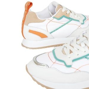 SCHUTZ Sz 8.5 Sneaker NIB White, Aqua, Orange